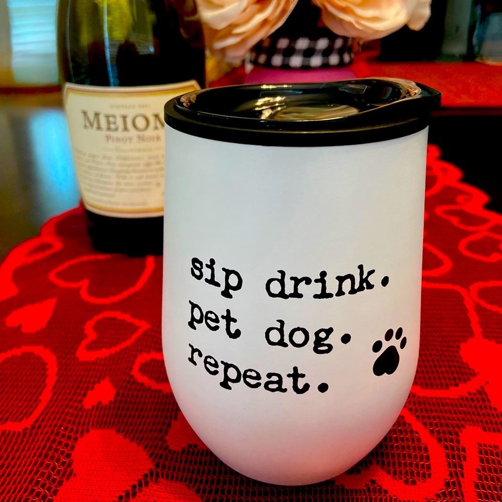 💕 Dog Wine Tumbler by Rover New 🍷🐕